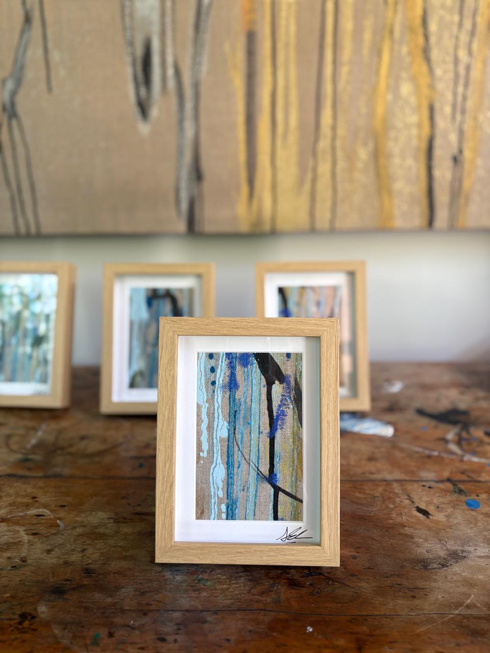 Serie "Brotes de Primavera" Tinta y óleo sobre lino 13x18cm.