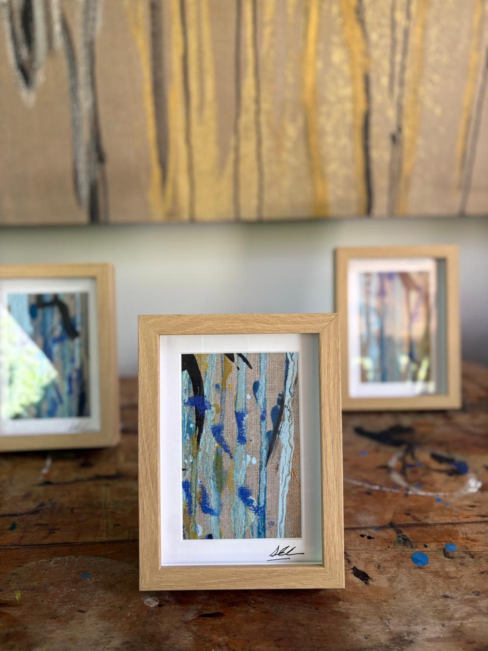 Serie "Brotes de Primavera" Tinta y óleo sobre lino   13x18cm.