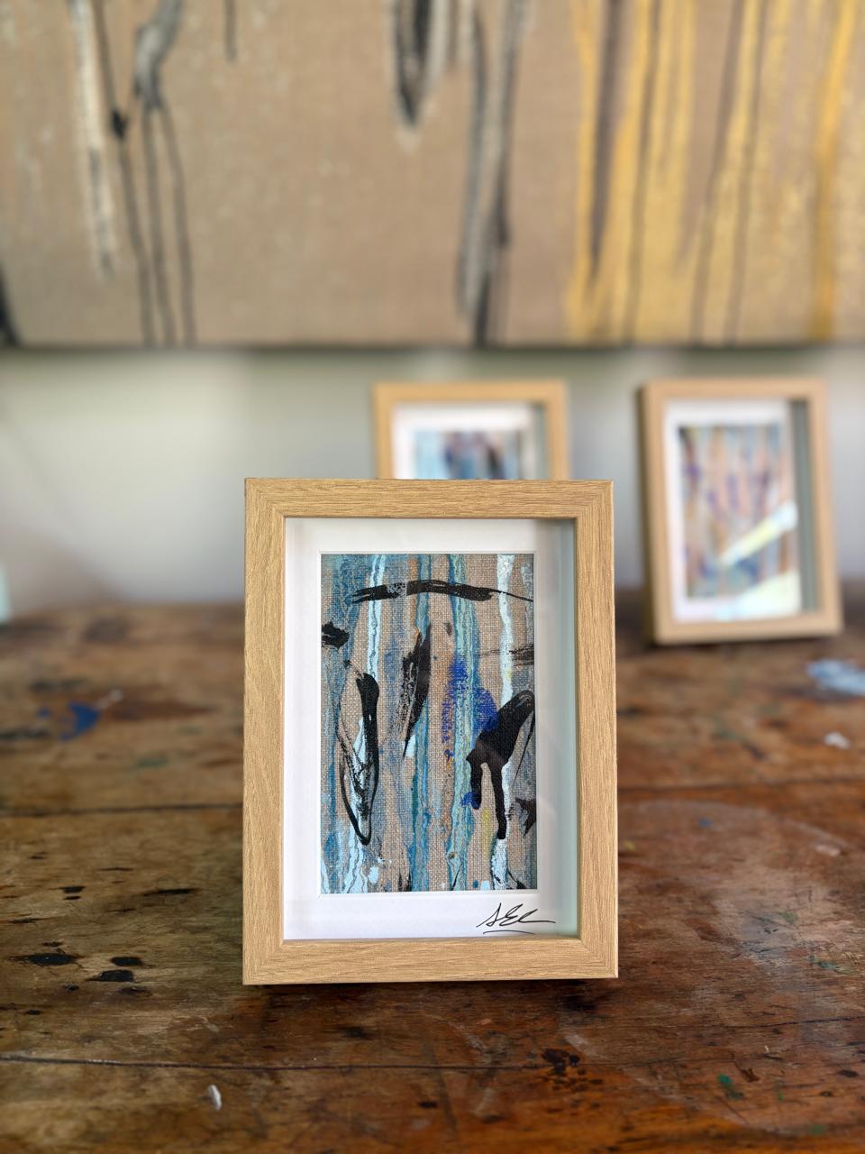 Serie "Brotes de Primavera" Tinta y óleo sobre lino   13x18cm.