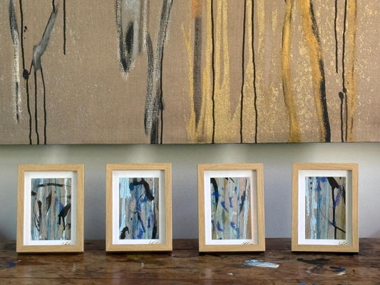 Serie "Brotes de Primavera" Tinta y óleo sobre lino   13x18cm.