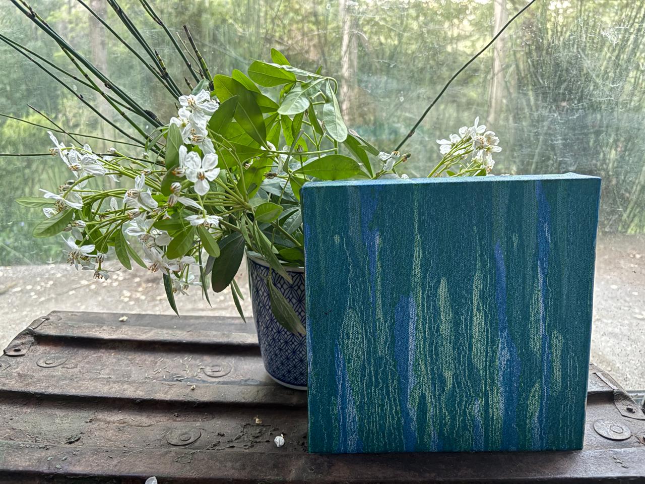 Vista al Jardin (Óleo sobre tela 25x25cm)