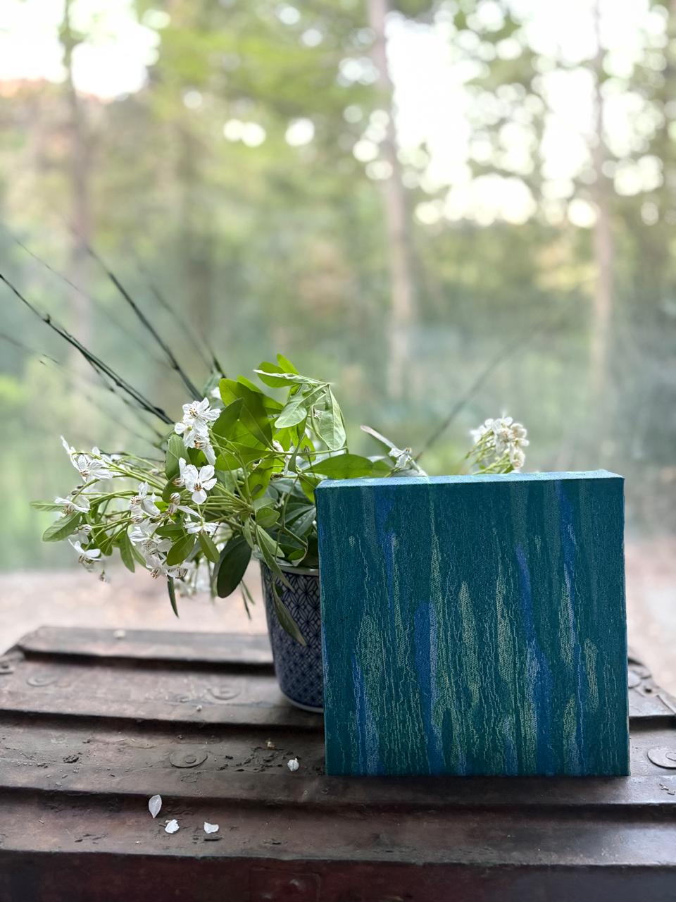 Vista al Jardin (Óleo sobre tela 25x25cm)