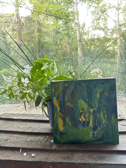 Vista al Jardin (Óleo sobre tela 25x25cm)